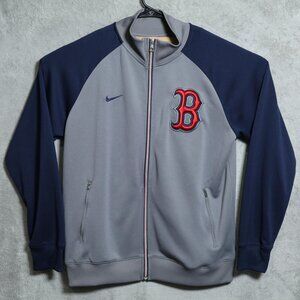 Boston Red Sox Nike Jacket Mens Large Gray Blue‎ Red Full Zip MLB Baseball Moc